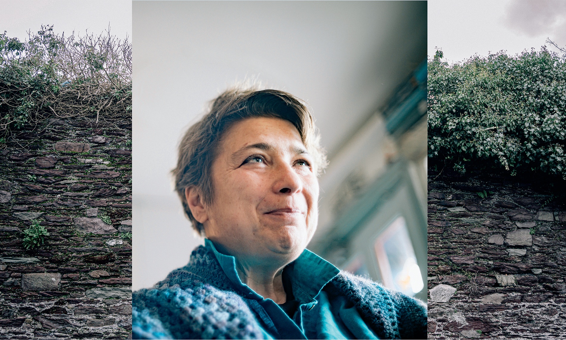 Above, at Caf&eacute; Myo, Cork City.  Opposite, a stone wall Lanzillotto passed daily&mdash;it surrounds the home of Mother Jones, a seminal activist and profound influence on Lanzillotto.